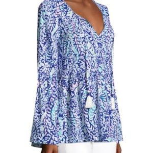 KAHLI top blue grotto Lilly Pulitzer NEW LARGE